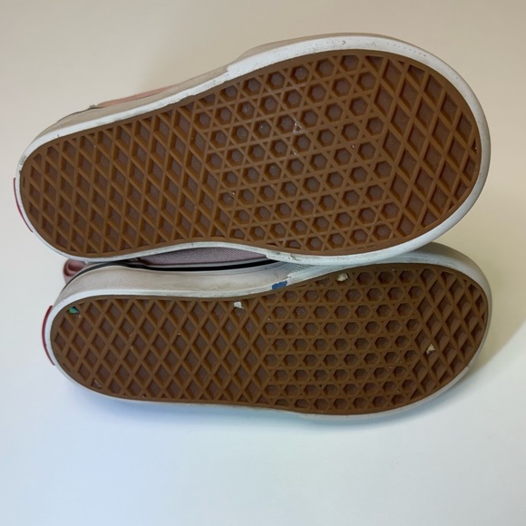 2/$20 Vans Size 8 Toddler Pink Velcro Sneakers Slip On Running Shoes Non-Marking - Picture 8 of 9